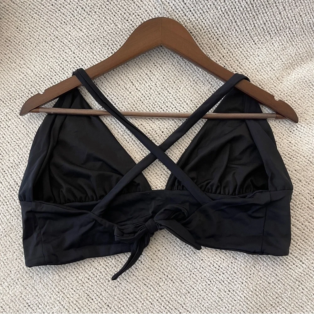 THE CHEEKY BIKINI Elegant Black Halter swimsuit top  XXL